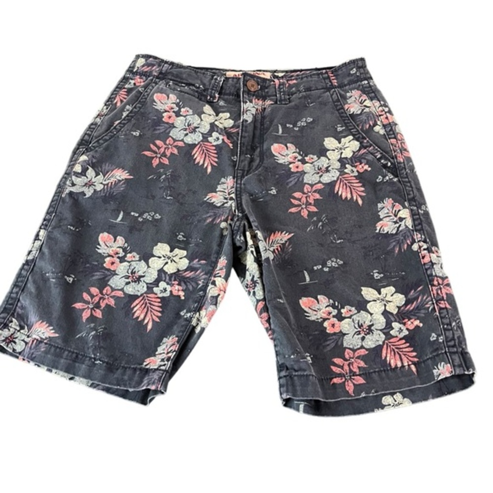 Arizona Shorts Mens 29 Blue Floral Pattern Casual Pockets Chino (135)
